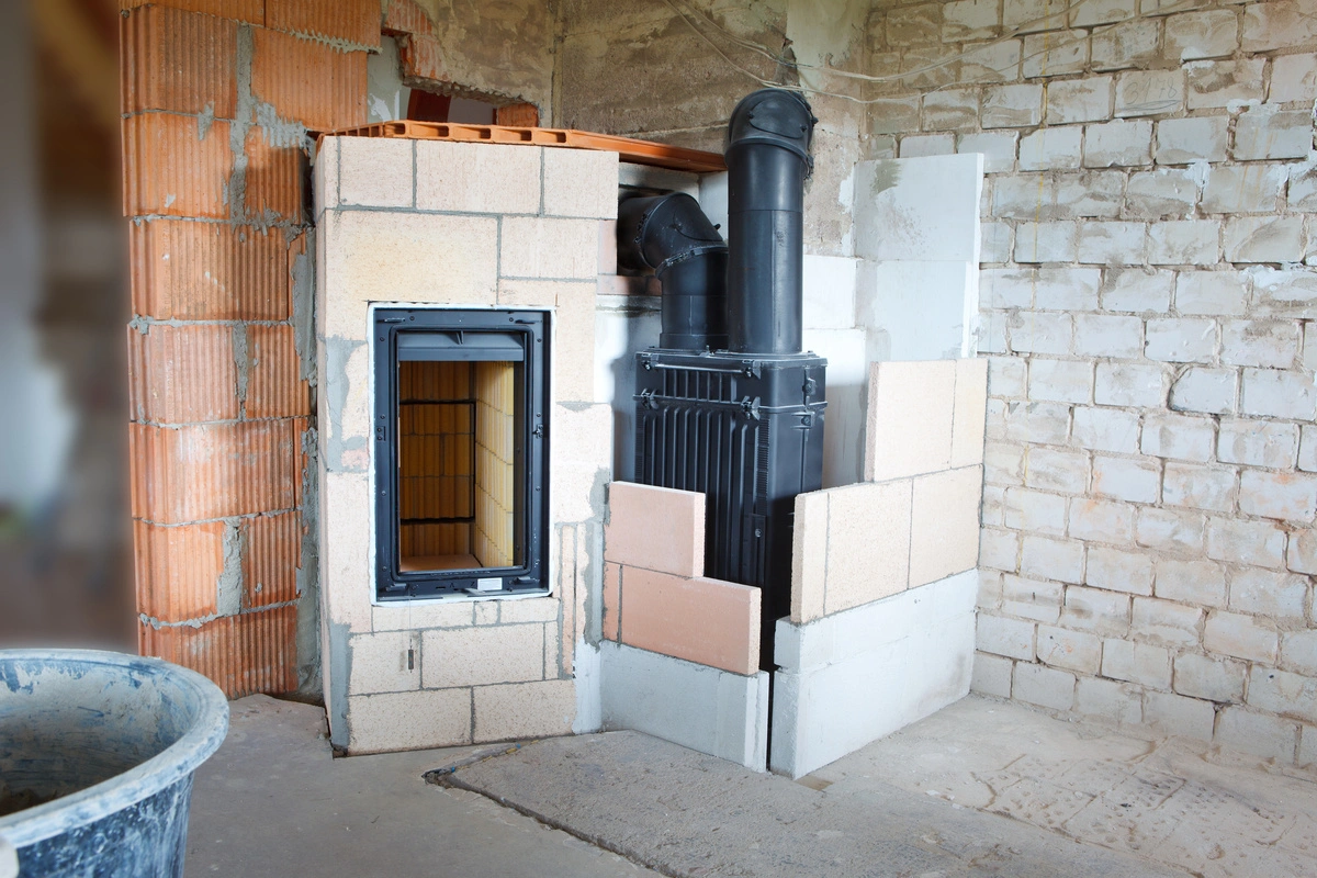Installation d'un poêle à bois dans une maison en rénovation