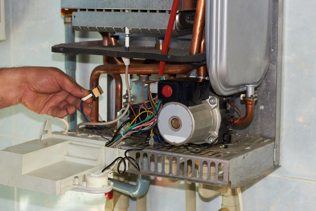 maintenance d'une chaudière à gaz par un technicien qualifié de ENERGIE71